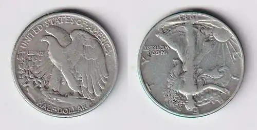 1/2 Dollar Silber Münze USA 1943 f.ss (159697)