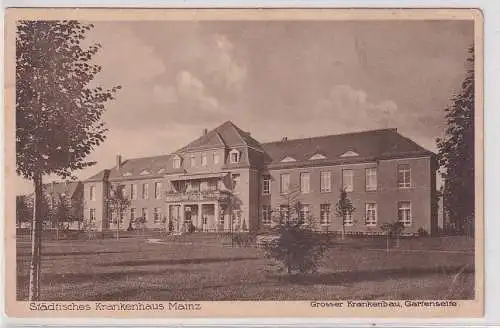 10851 Ak Mainz Städtisches Krankenhaus Grosser Krankenbau Gartenseite um 1920