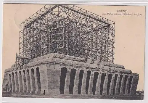 64984 Ak Leipzig Das Völkerschlacht-Denkmal im Bau 1907