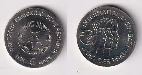 DDR Gedenk Münze 5 Mark Internationales Jahr der Frau 1975 Stempelglanz (125872)