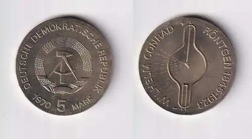 DDR Gedenk Münze 5 Mark Wilhelm Conrad Röntgen 1970 Stempelglanz (124039)