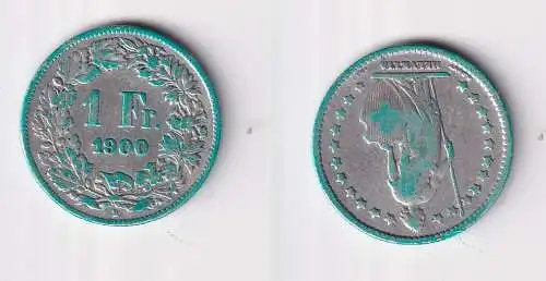 1 Franken Silber Münze Schweiz 1900 B ss (157636)