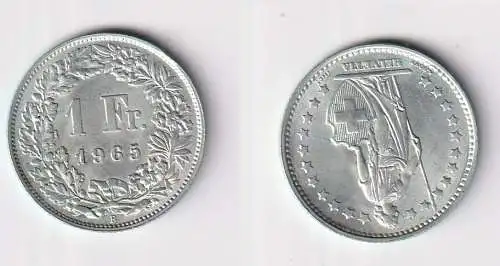 1 Franken Silber Münze Schweiz 1965 B (158545)