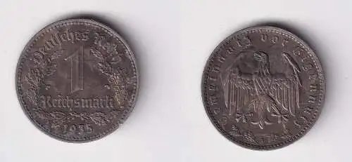 1 Mark Nickel Münze 3.Reich 1935 A, Jäger 354 ss+ (120394)