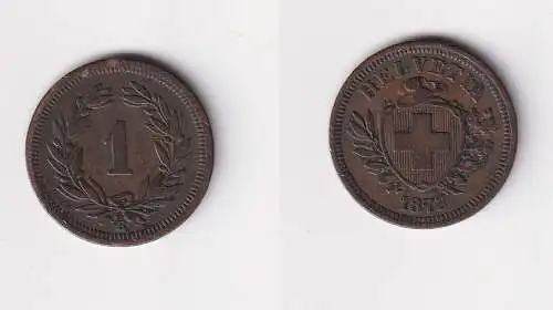 1 Rappen Kupfer Münze Schweiz 1872 (151666)