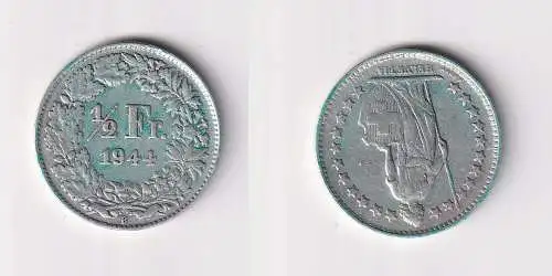 1/2 Franken Silber Münze Schweiz 1944 B ss (157489)