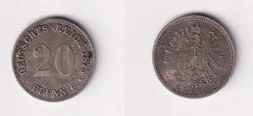 20 Pfennig Silber Münze Kaiserreich 1875 A (157627)
