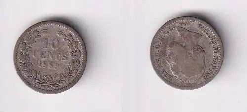 10 Cent Silber Münze Niederlande 1889 Wilhelm III (145146)