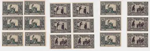 MUSTER 9 Banknoten Notgeld Stadt Grünberg Zielona Góra Stadtbank 1922 (137910)