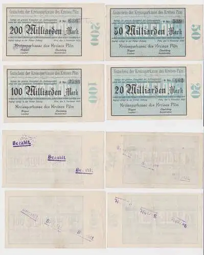 20 - 200 Milliarde Mark Banknote Inflation Notgeld Kreis Plön 5.11.1923 (137863)