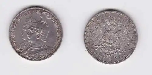 2 Mark Silbermünze Preussen 200 Jahre Königreich 1901 Jäger 105  (158305)