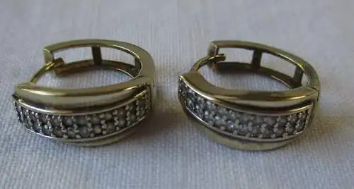 elegante 333er Gold Ohrringe mit vielen Schmucksteinen (125268)