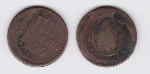 3 Pfennige Kupfer Münze Sachsen 1799 C s (135229)