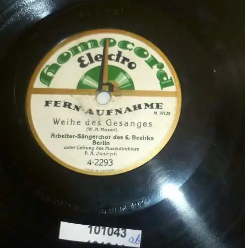 101043 Schellackplatte Homocord "Empor zum Licht!" Arbeiterlied