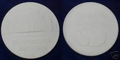 schöne DDR Porzellanmedaille Semperoper Dresden 1985