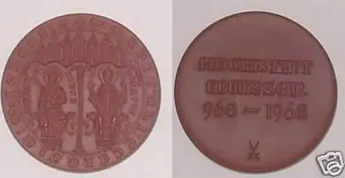 DDR Porzellan Medaille Hochstift Meißen 968-1968