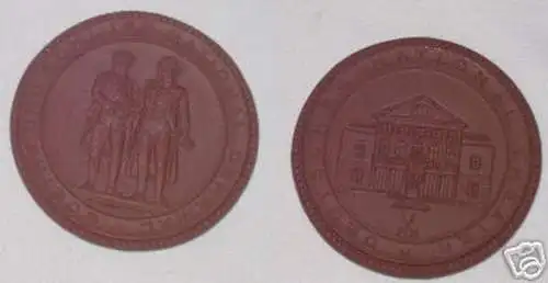 DDR Porzellan Medaille deutsches Nationaltheater Weimar