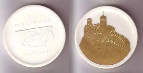 seltene weiße DDR Porzellan Medaille Wartburg 1067-1967