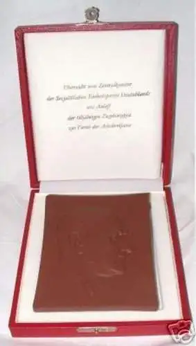 DDR Porzellan Medaille Partei d. Arbeiterklasse im Etui