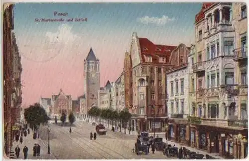 04693 Feldpost Ak Posen St. Martinstrasse 1915