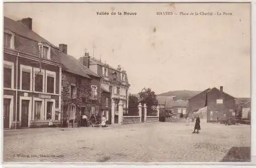 45467 Feldpost Ak Haybes Place de la Charite Poste 1915
