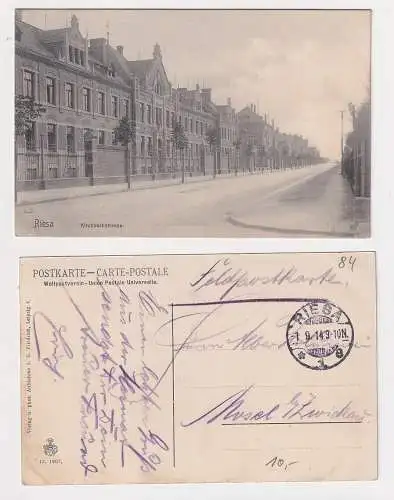 905010 Feldpost Ak Riesa Kirchbachstrasse 1914