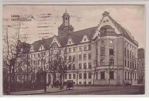 12/17 Feldpost Ak Leipzig Oberrealschule 1918