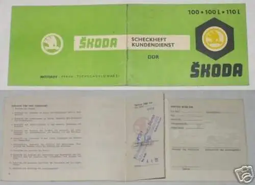 DDR Kundendienst Scheckheft für PKW Skoda 1972