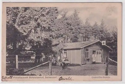 05323 Ak Zehlendorf Privatlazarett Schweizerhof Quarantäne Baracke 1916