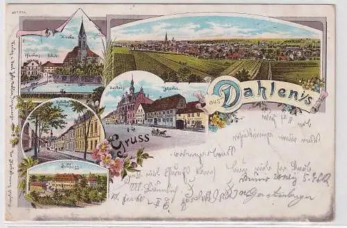 40133 Ak Lithographie Gruß aus Dahlen in Sachsen 1899