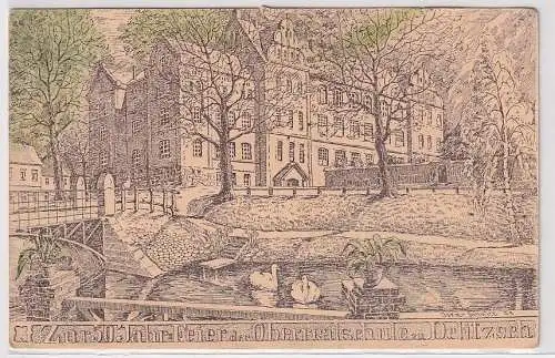 49942 Ak Zur 50 Jahr Feier der Oberrealschule zu Delitzsch 1910