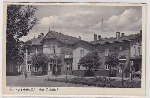 69678 Ak Coswig-Anhalt - Am Bahnhof um 1910