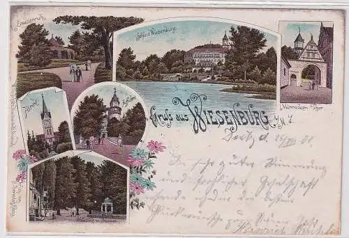 37633 Ak Lithographie Gruß aus Wiesenburg i.M. 1901