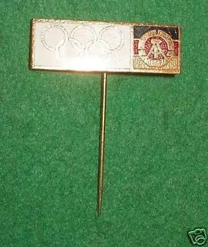 emaill. DDR Anstecknadel mit den Olympischen Ringen