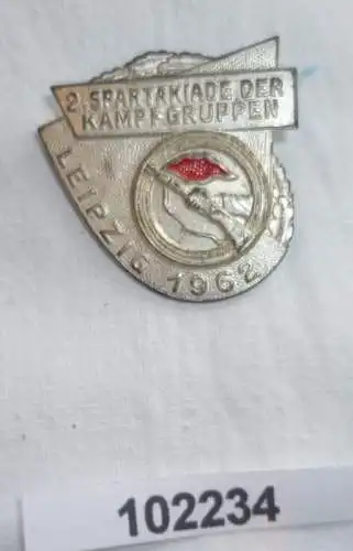 DDR Abzeichen 2. Spartakiade der Kampfgruppen Leipzig 1962
