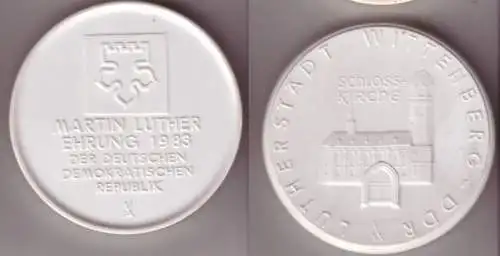 seltene weiße DDR Porzellan Schloßkirche Wittenberg 1983