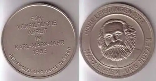 DDR Medaille SED Bezirksleitung Halle 1983