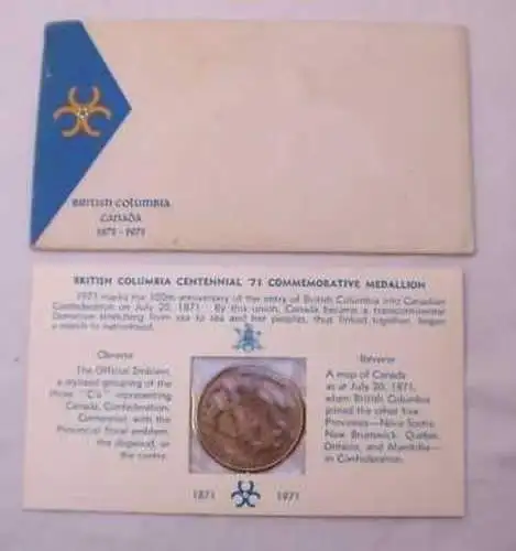 seltene Medaille Centenary of Confederation im Etui