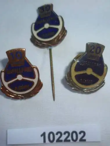 3 x DDR Abzeichen ADMV unfallfrei Bronze Silber und Gold