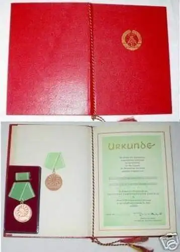 DDR Orden für ausgez.Leistungen MDI in Bronze & Urkunde (BN8279)