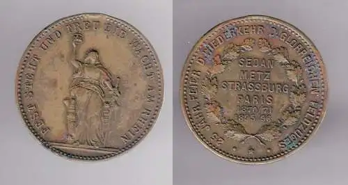 alte Bronze Medaille 25 Jahrfeier der Wiederkehr des glorreichen Feldzuges 1896