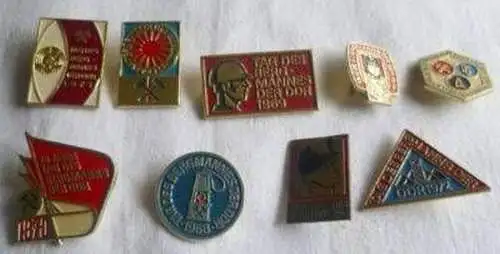 9 alte DDR Abzeichen Tag des Bergmannes 1965-1975