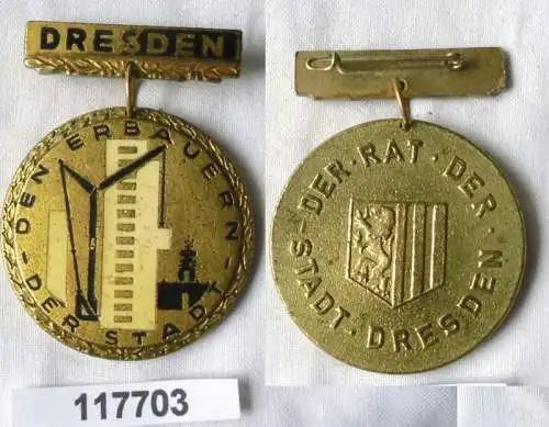 seltene DDR Medaille Dresden "Den Erbauern der Stadt" (117703)