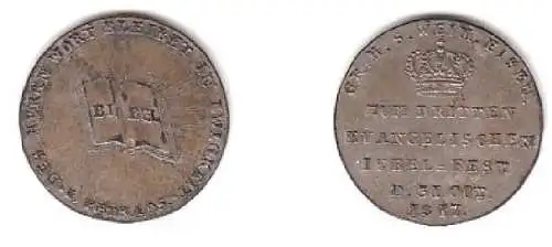 Sachsen-Weimar-Eisenach kleine Medaille 1817 A.d. Jubelfest der Reformation