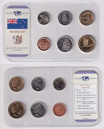 DAS GELD DER WELT Neuseeland (Dollar) KMS Kursmünzsatz 6 Münzen (170581)