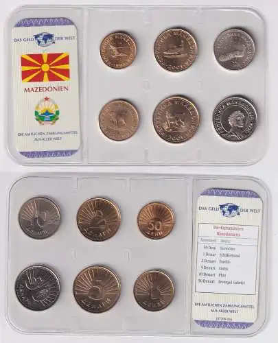 Kursmünzsatz Das Geld der Welt KMS 6 Münzen Mazedonien Stgl. im Blister (170579)