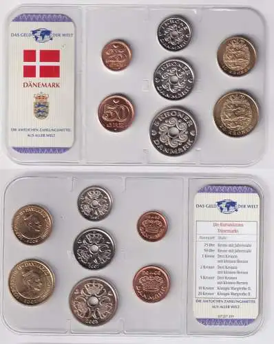 Kursmünzsatz Das Geld der Welt KMS 7 Münzen Dänemark Stgl. im Blister (170540)