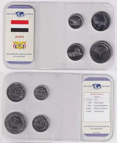 Kursmünzsatz Das Geld der Welt KMS 4 Münzen Jemen Stgl. im Blister (170659)