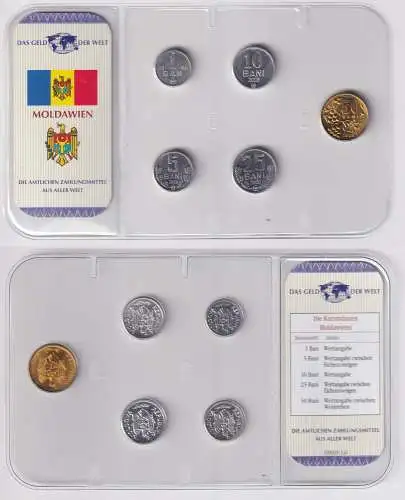 Kursmünzsatz Das Geld der Welt KMS 5 Münzen Moldawien im Blister (170663)