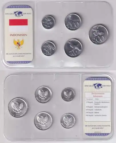 Kursmünzsatz Das Geld der Welt KMS 5 Münzen Indonesien Stgl. im Blister (170739)